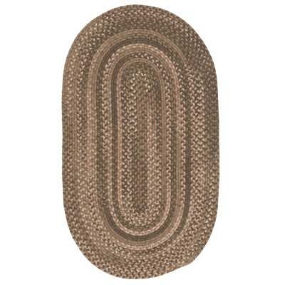 Tapis brun en laine tressé Nuriye