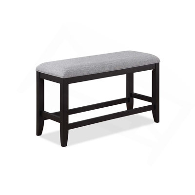 Transitional Style Upholstered Counter-Height Dining Bench With Linen Look Fabric And Rectangular Shape Solid Durable Construction