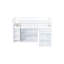 Lit mezzanine simple blanc avec tablette et rangement de tiroir pour bureau d'étude coulissant-1179641395