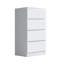 Carlton 4 Drawer Tallboy Chest Of Drawers. 40cm Wide. Matt Finish. Scratch Resistant. Modern No Handle Design.-101112908