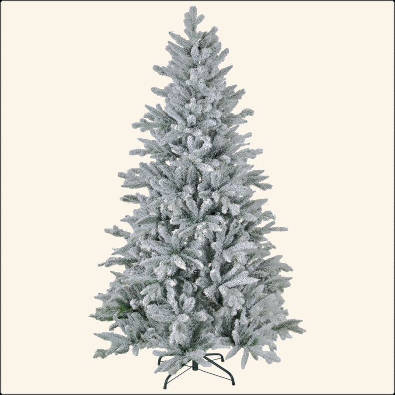 Arbre de Noël artificiel enneigé 6 pi avec 994 pointes, support en métal pliable, assemblage facile, arbre de Noël articulé pour la maison, le bureau, les Fêtes, vert