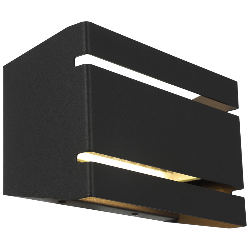 Richford Steel Wall Light, Black, Black