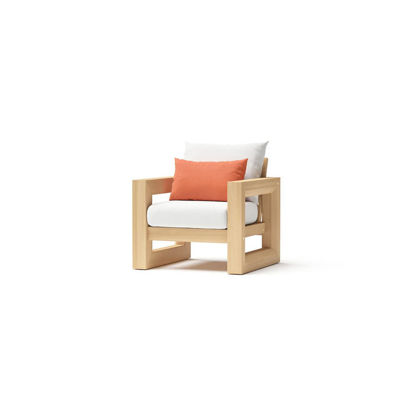 Sehrish Patio Chair With Sunbrella Cushion Covers, Cast Coral Sunbrella® Plainweave