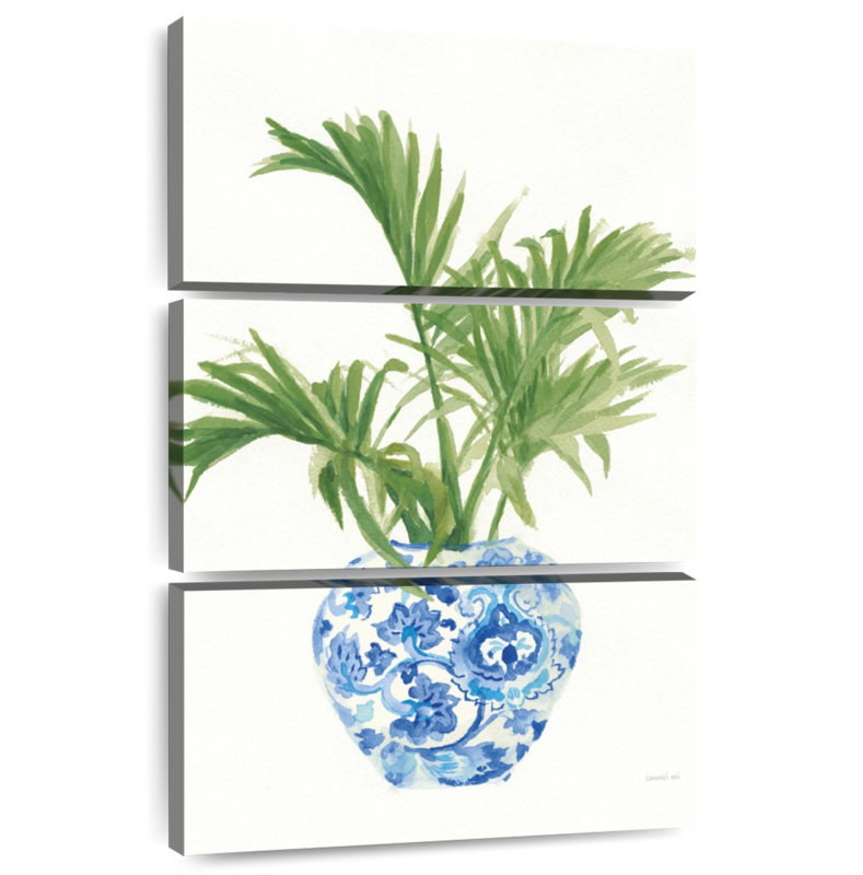 Palmier Harnek - blanc chinois / vert foncé, H 50 po x l 32 po
