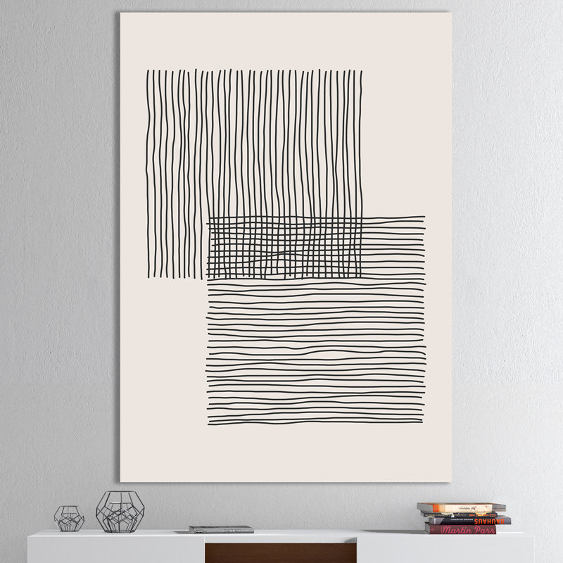 Minimal Geometric Lines and Squares II - impression sur toile tendue, H 32 po x l 24 po x P 1 po