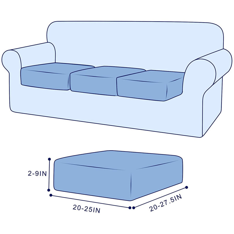 Housse pour canapé à coussins carrés Allington, Mélange de polyester turquoise