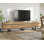 Meuble télé Aadam, meuble télé 4 en 1 avec armoires de rangement et base en métal, console multimédia pour le salon