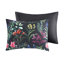 Édredon 5 pièces noir double / grand, magnifique motif botanique, 2 coussins décoratifs, taies décoratives assorties, lavable à la machine, couleur, style imprimé,-116012066