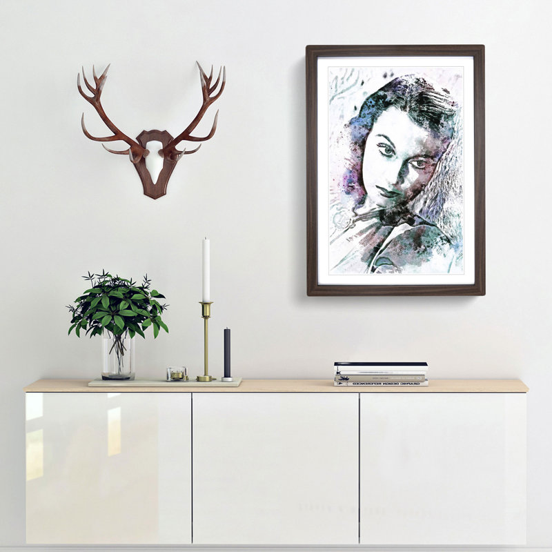 Vivian Leigh in Abstract - Picture Frame Graphic Art Print, 91cm H x 60cm W x 2cm D, Walnut