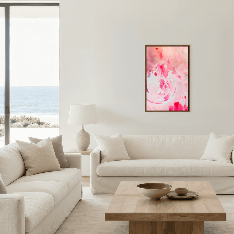 Fuschia II Print by Stefanie Bales, Framed Matted Print, Gray, 48" H x 32" W x 1.125" D