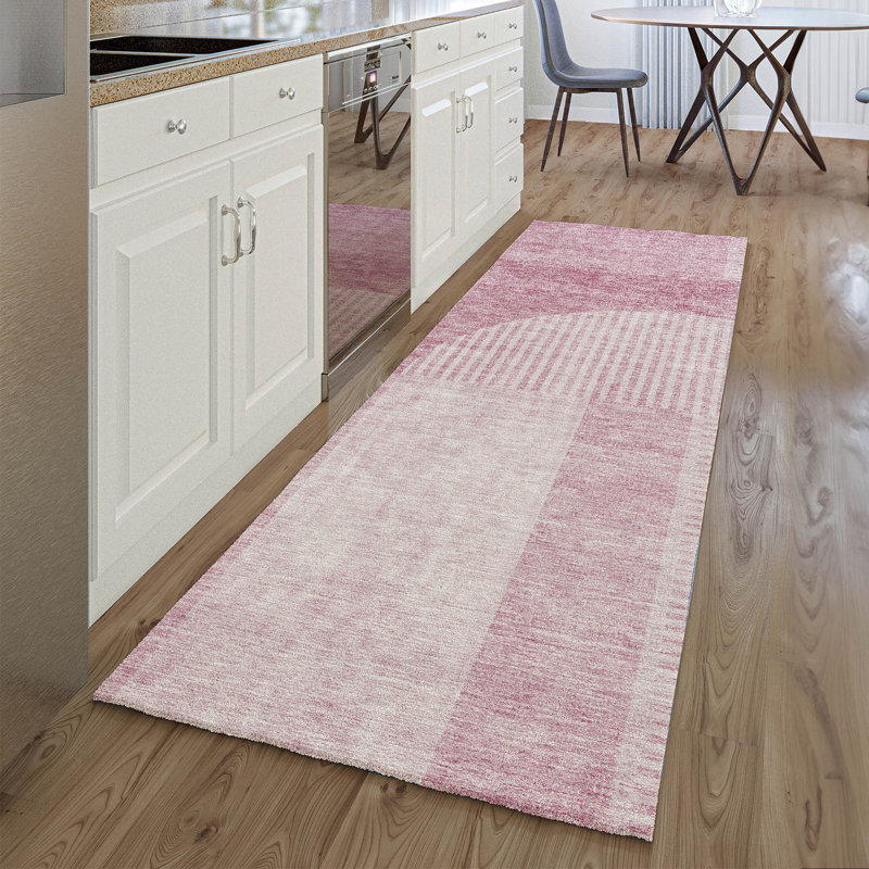 Premium Machine Washable Prisco Blush Rug, Runner 2'3" x 7'6"