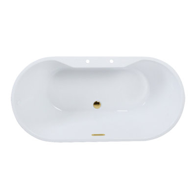 Kingston Brass Aqua Eden 59-Inch Acrylic Oval Double Ended Freestanding Tub With Drain