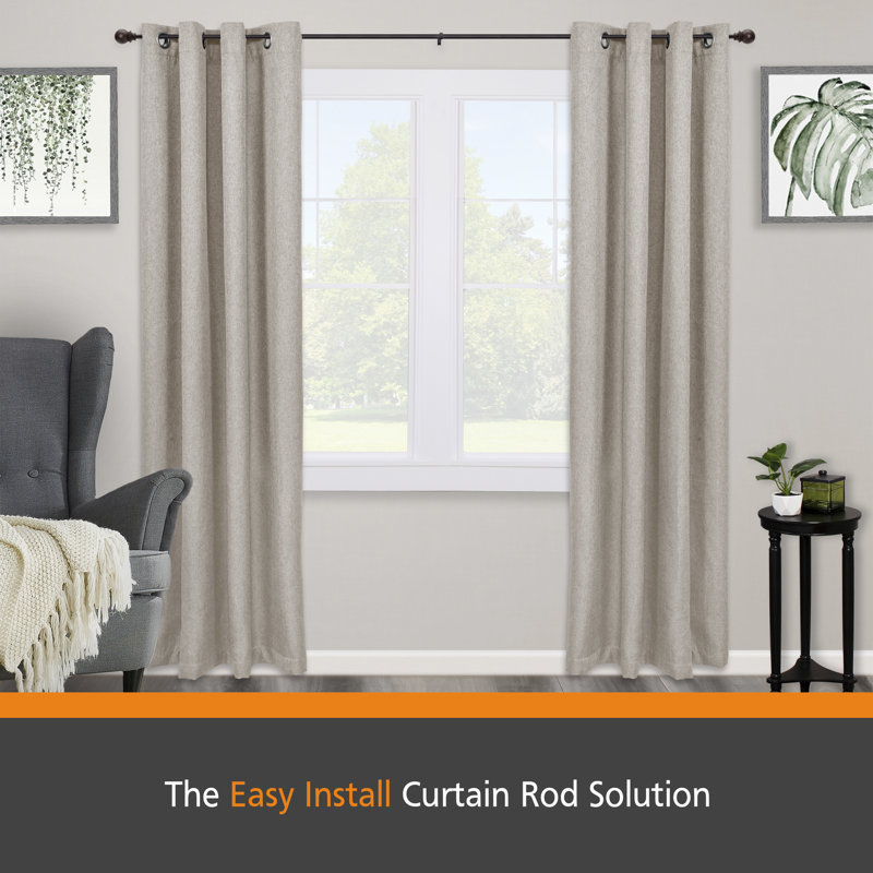 Oil Rubbed Bronze Adjustable Steel Curtain Rod with Decorative Finials