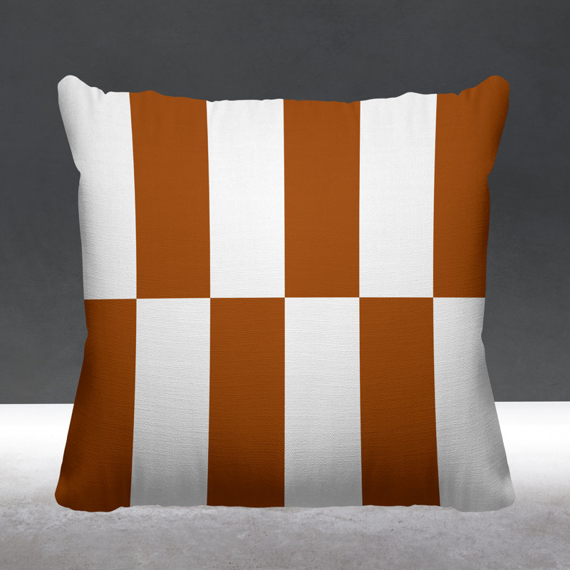Coussin Luella, Orange brûlé, 15 po x 15 po, Carré