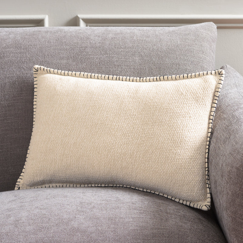 Coussin Rhea, Crème / Noir