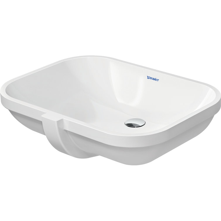 D-Code Ceramic Oval Undermount Bathroom Sink with Overflow