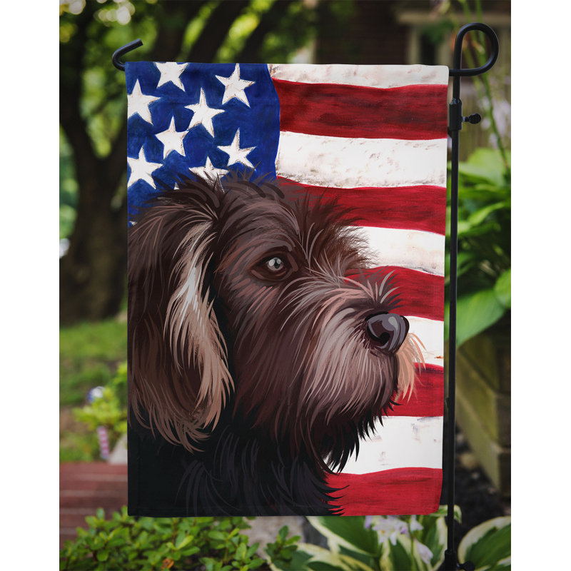 Polyester à 2 côtés 15 x 11 po drapeau de jardin, Pointeur allemand à poil dur