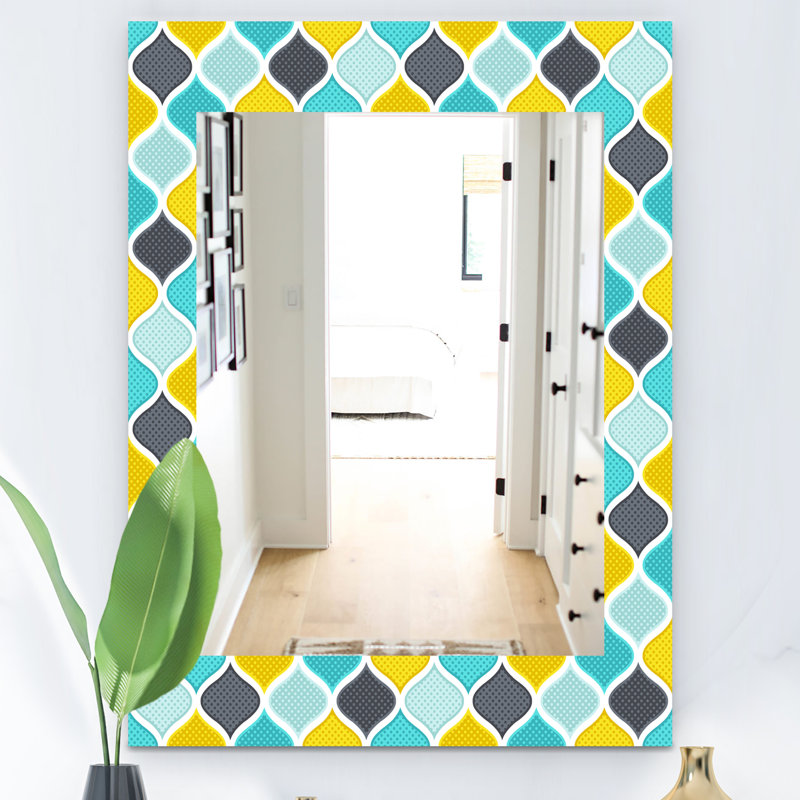 Miroir mural bohémien et éclectique ornement, H 24 po x l 32 po