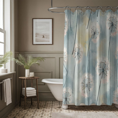 Rideau de douche standard 1 pièce Whispery Floral Art