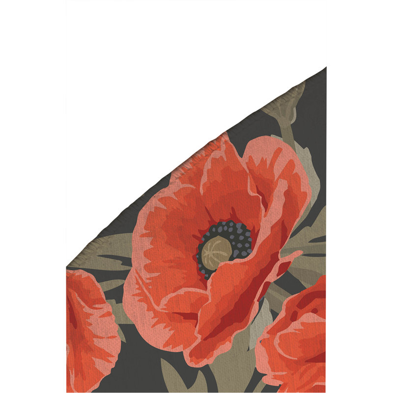 Poppie Soft Step Outdoor Area Rug, Charcoal, Round 5'