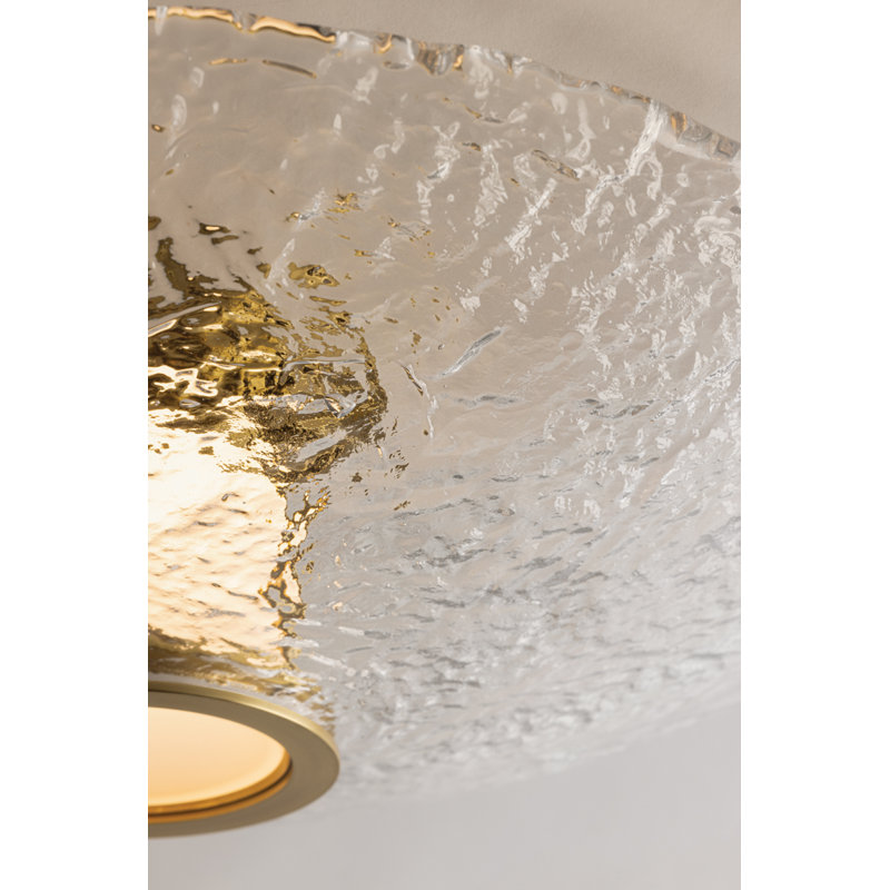 New Haven Flush Mount in Aged Brass