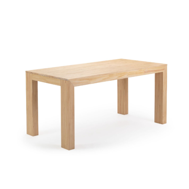 Chalonda Pine Solid Wood Dining Table, 32" W x 60" L , Blonde Wirebrush