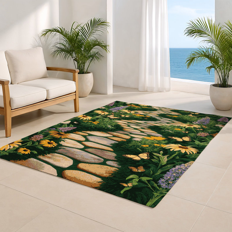 Tapis d'intérieur et d'extérieur vert Nature, Rectangulaire 2 pi x 3 pi