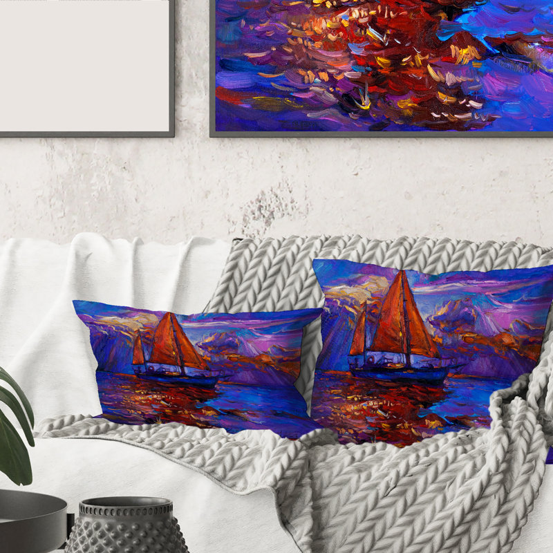 Housse et housse de coussin Sail Sail on Sunset Square, 16" x 16"
