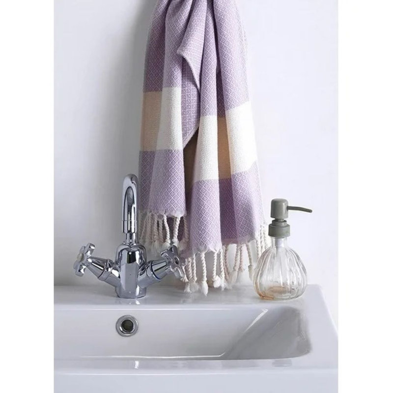 4-Pack 100% Cotton Turkish Hand Towels for Bathroom and Kitchen, 16x39 Inches, Purple