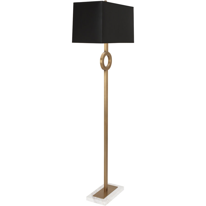 Oculus 62.75'' Column Floor Lamp, Black, Warm Brass
