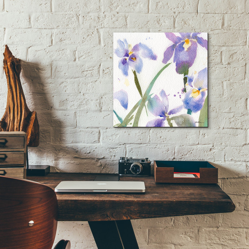 «Irises» par Sheila Golden, art mural en verre acrylique, 12 po x 12 po, H 24 po x l 24 po x P 0,2 po