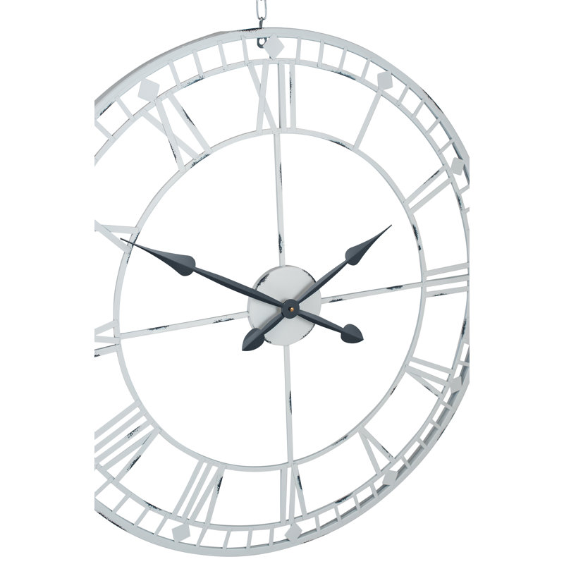 Beaver Creek Metal Wall Clock, Soft Grey