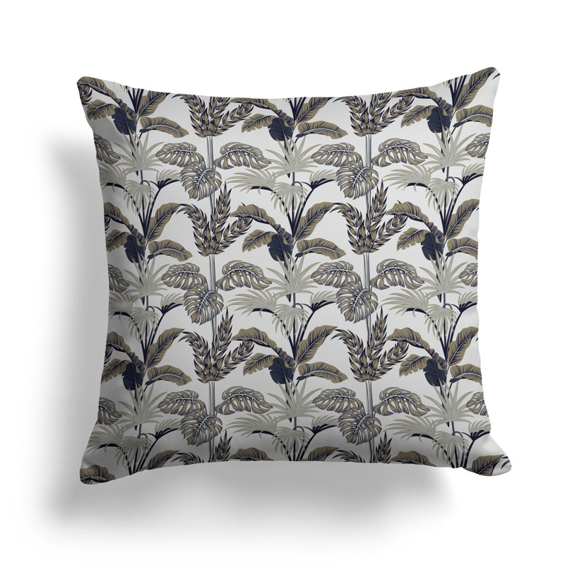 Coussin Jungle Symphony, Orange / argenté, H 26 po x l 26 po
