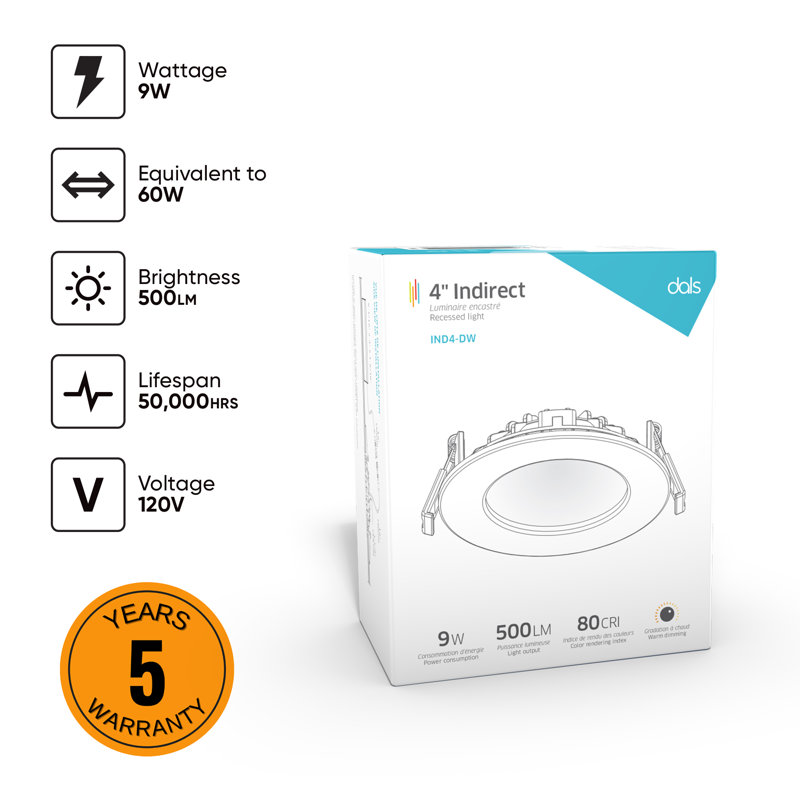 Modern 4'' White LED Ceiling Light Kit with Warm Dim Technology