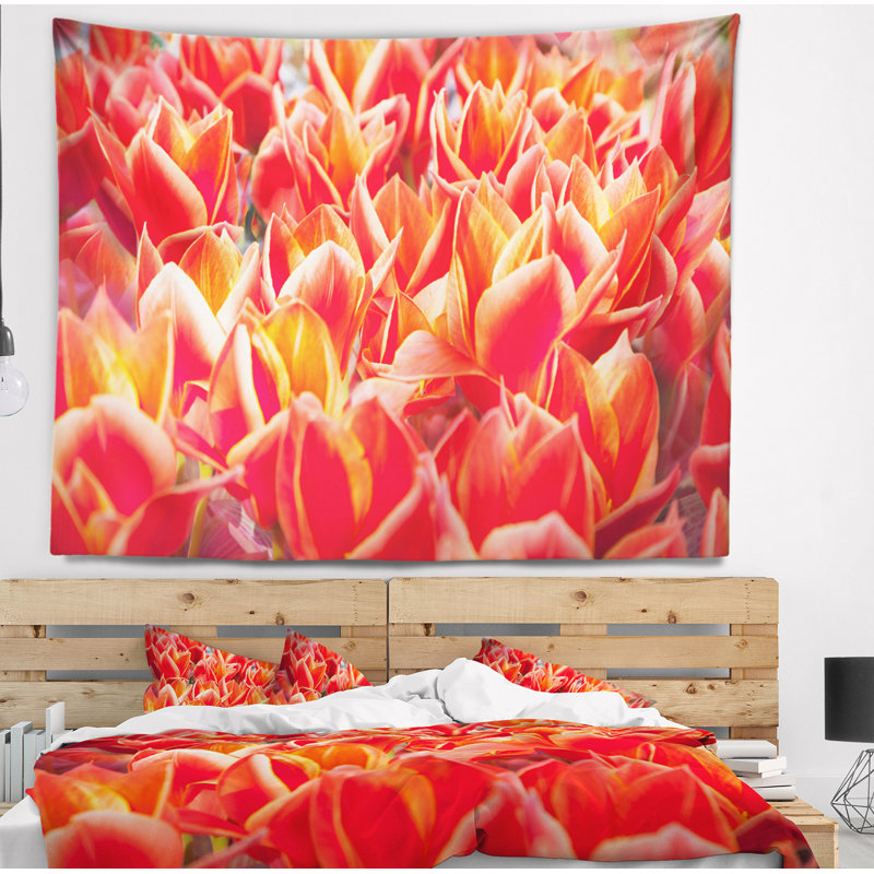 Tapisserie florale tulipe, H 50 po x l 60 po