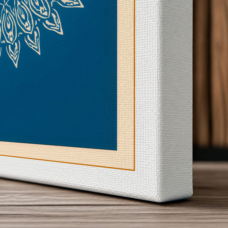 Mandala Geometry Geometric - Wrapped Canvas, 36x24 - 91.4 x 61.0 cm, White Border