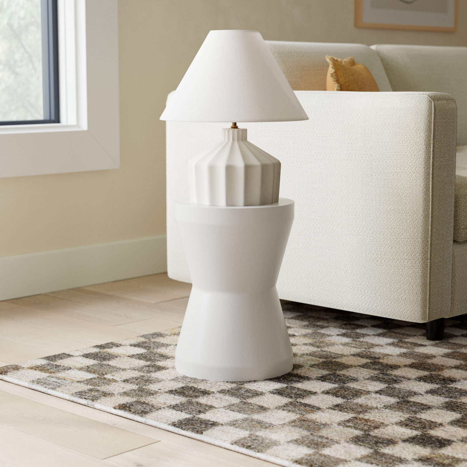 Zenni 12" Patio Side Table, Ivory