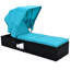 Chaise longue inclinable en rotin de 76,8 po Arybella avec coussins et plateau à tasses-306775637