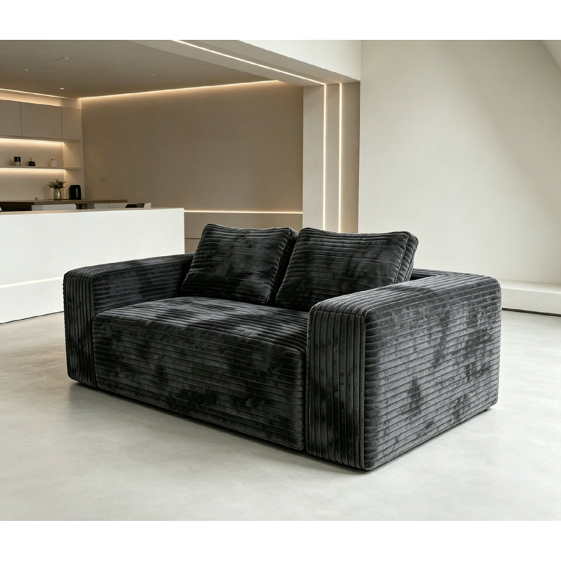 Canapés à compression, causeuse en mousse à mémoire de forme en velours côtelé, maison compacte moderne