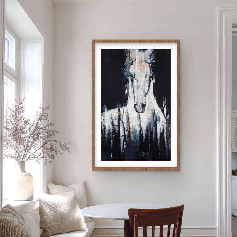 «Abstract Horse Print», art mural encadré mat, H 36 po x l 24 po, Brun