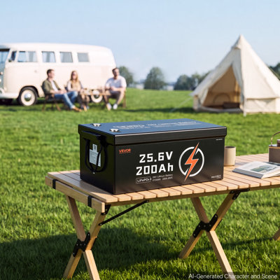 24V 200Ah LiFePO4 Lithium Battery 4000+ Cycles Built-in 200A BMS, Lithium Battery with Low Temperature Protection, Supports 8P2S Connection, 5120Wh Energy, for RV, Trolling Motor, Marine, Solar