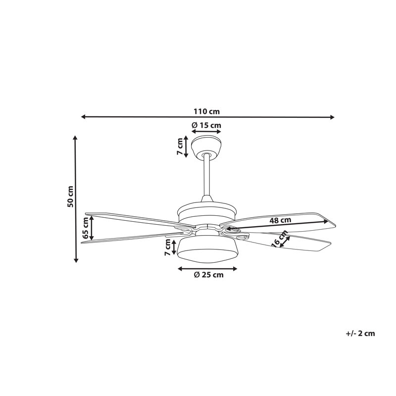 Asimakis 110cm Ceiling Fan with LED Lights