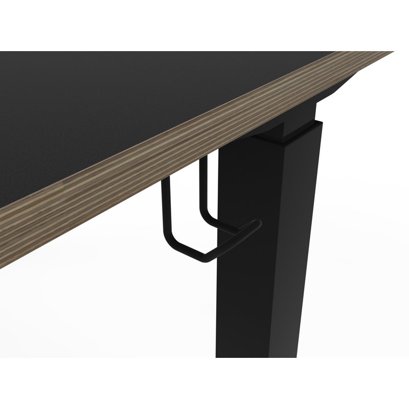 Arshan Adjustable Metal Base Standing Desk, Black