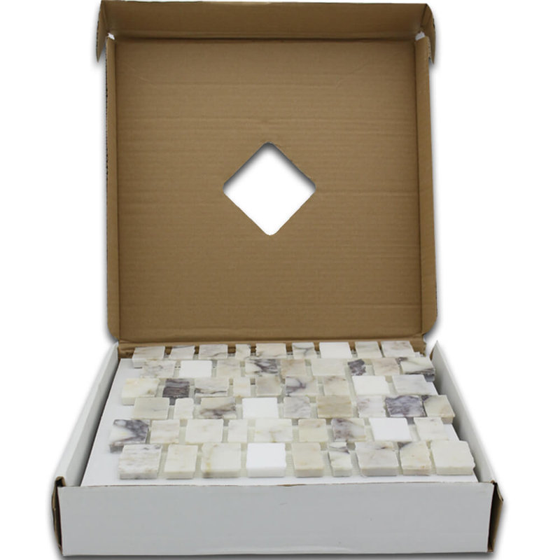 HANDCUT 12"X12" Mosaic Tile in Calacatta Violet