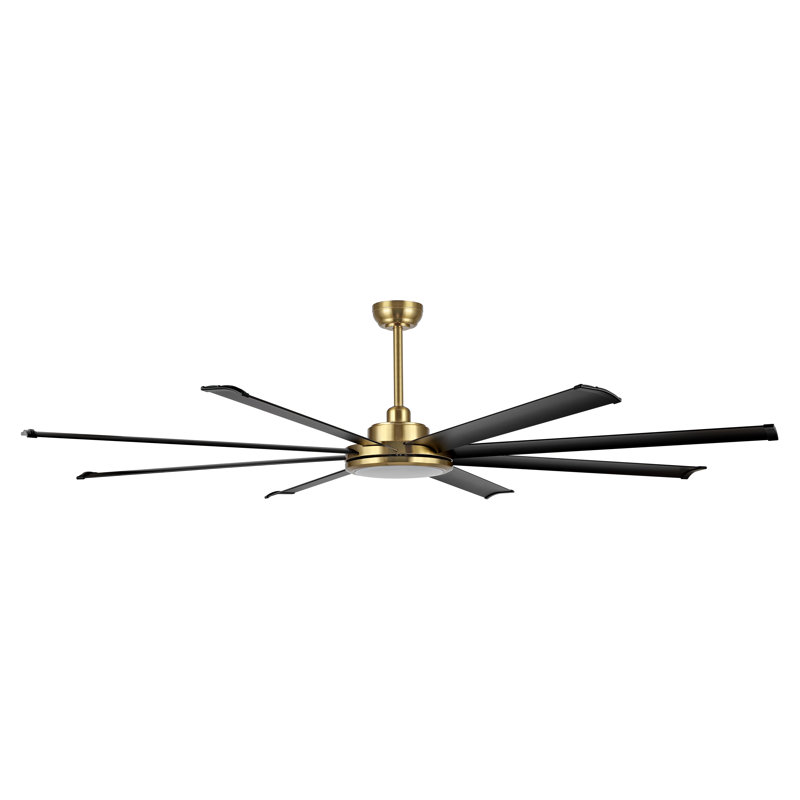 Osaze Ceiling Fan with LED Lights, Gold with Black Blades, 64"