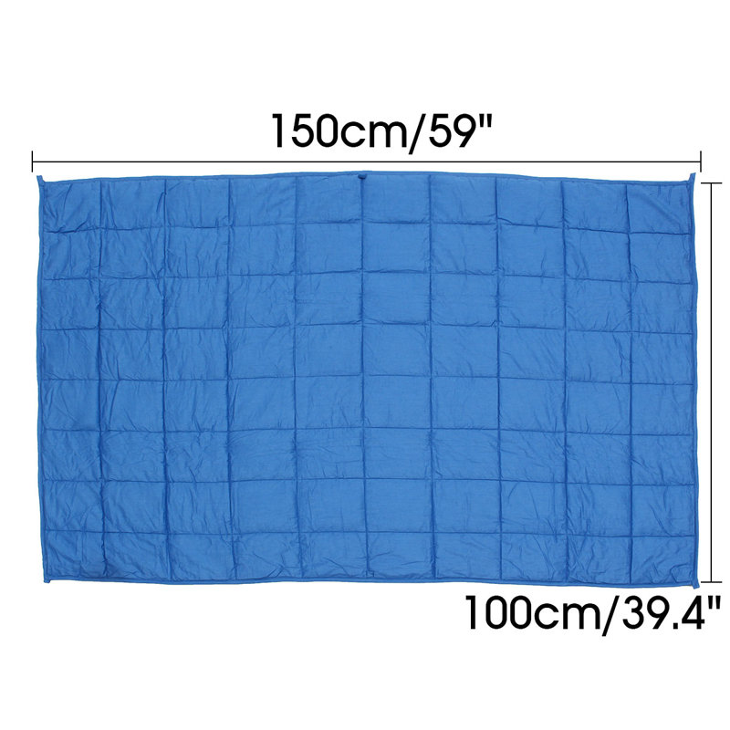 Couverture en coton 100%, l 59,05 x L 78,74, 15 lb, Bleu