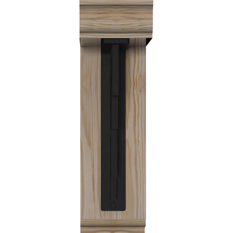 Support de fer simple 4 "Eris, H 16 po x P 14 po, Sapin de Douglas de l 3 1/2 po x T 2 po (lisse)
