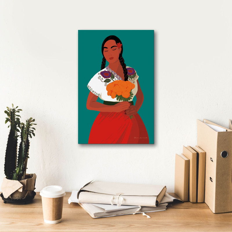 «Mexicain 2» par Omar Escalante, art mural sur toile, H 18 po x l 12 po x P 0,75 po