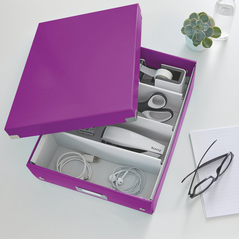 Leitz Decorative Bin, Purple, 28.1cm H x 10cm W x 37cm D