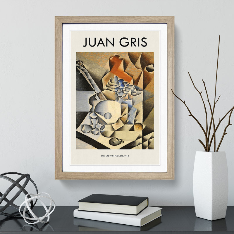 Still Life With Flowers by Juan Gris - Single Picture Frame Print, 65cm H x 48cm W x 2cm D, Oak Framed